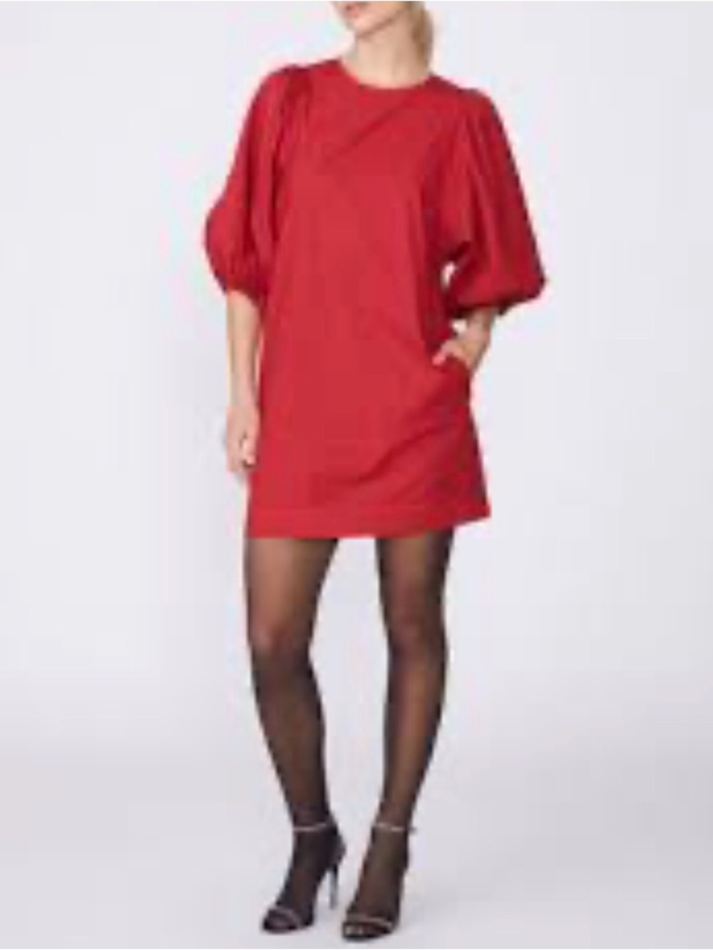 NWT Stateside heavy poplin mini dress in brick red Size Large